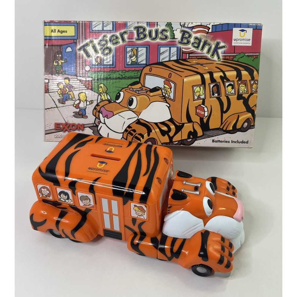Exxon Tiger Bus Bank Upromise Edition Teaching Tool For Saving with Box